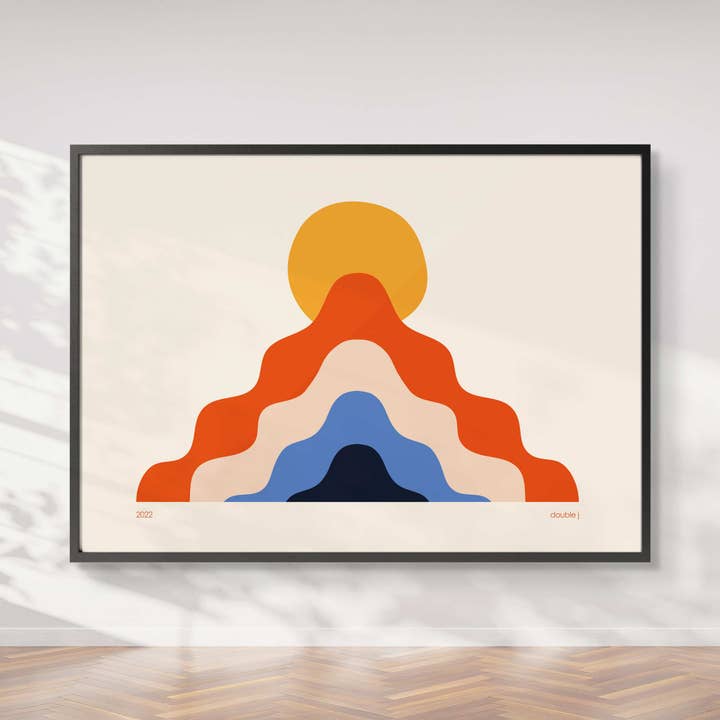 "Open your mind" horizontal rainbow art print – multicolour for wholesale by double j