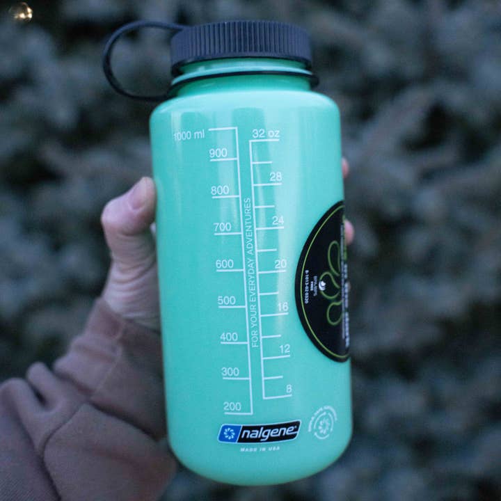 Hey Bear Outdoors - Wholesale Water Bottle - Get Lost - Don't Die Glow Green Nalgene 32oz Water Bottle