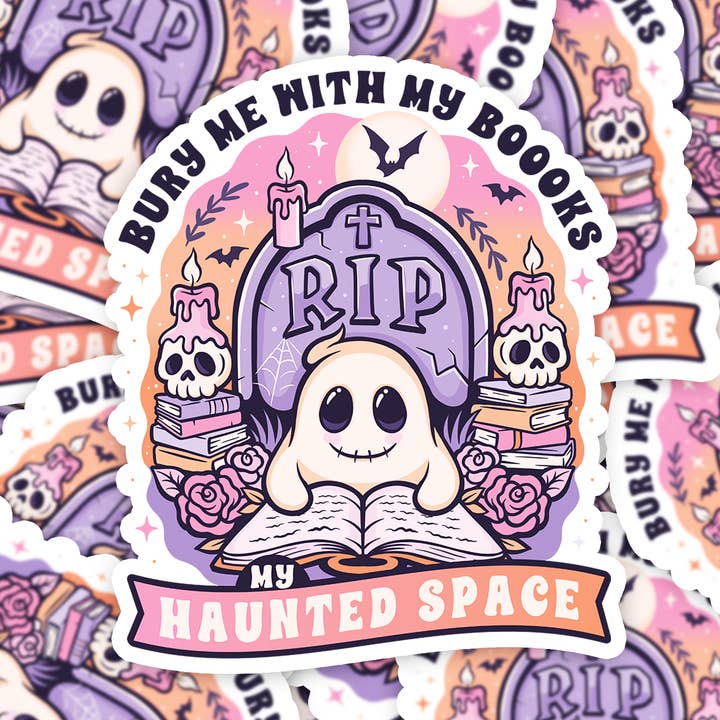 Ghost Tombstone Sticker for wholesale by MyHauntedSpace