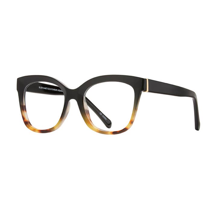 Blue Planet Eco-Eyewear - Wholesale Eyeglasses - Women's - BP20833 Morgan - Onyx/Brown Tort - Blue Light Filtering Lens