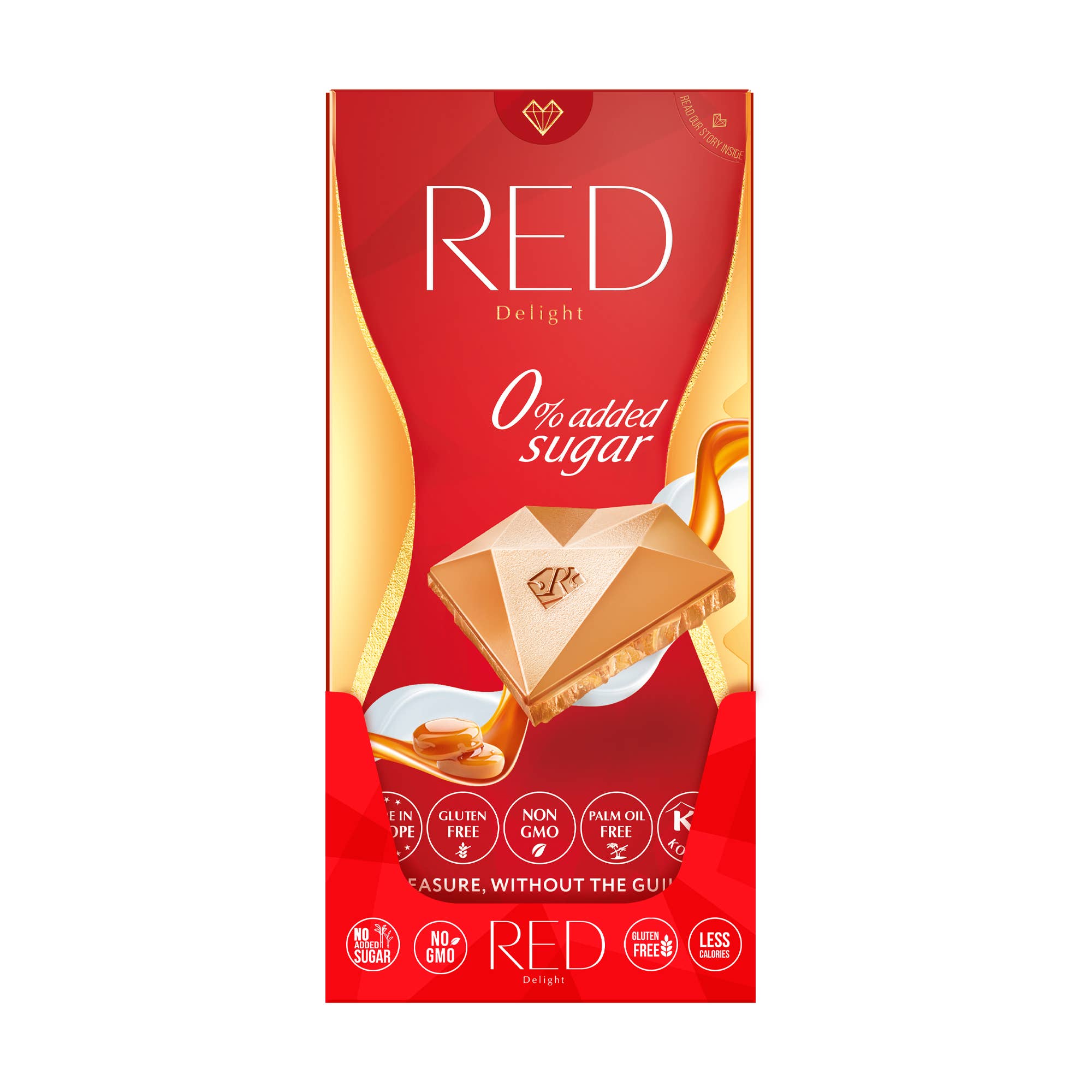 RED Chocolate - Vente Barre chocolatée - Barres de chocolat blanc caramélisé blond RED Delight®™ 3oz1