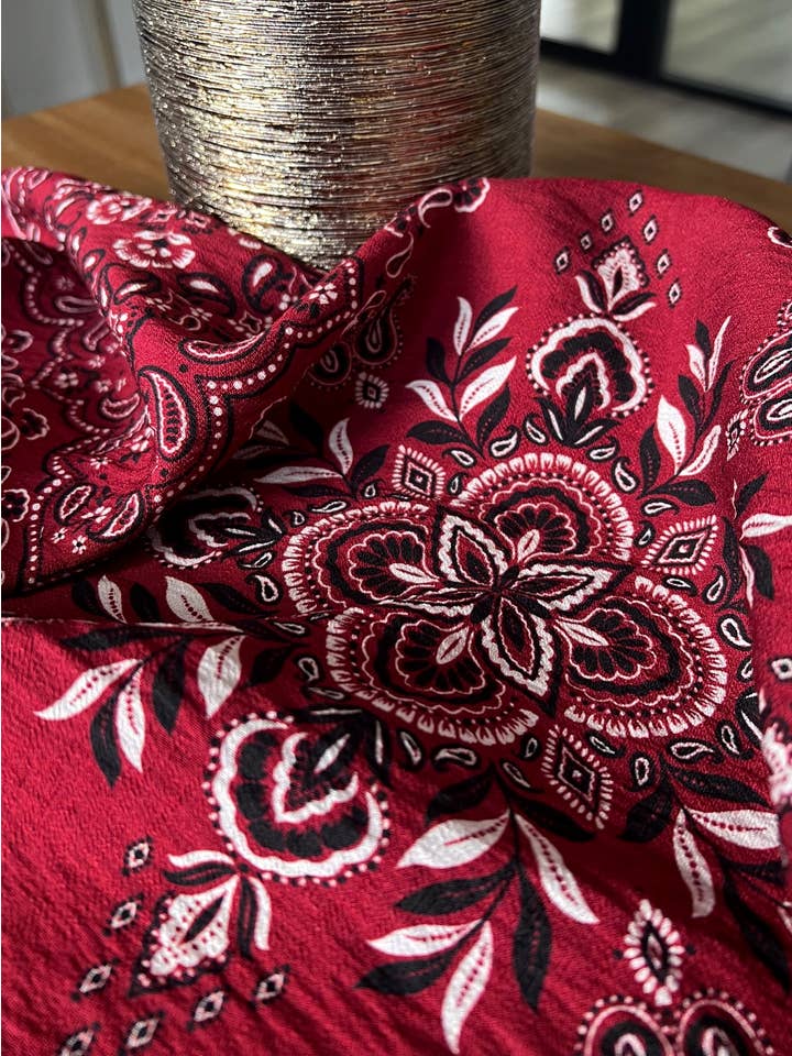 MY DRESS MADE - Wholesale T-Shirt - Women's - Scarlett bandana slub viscose fabric - printed in France7