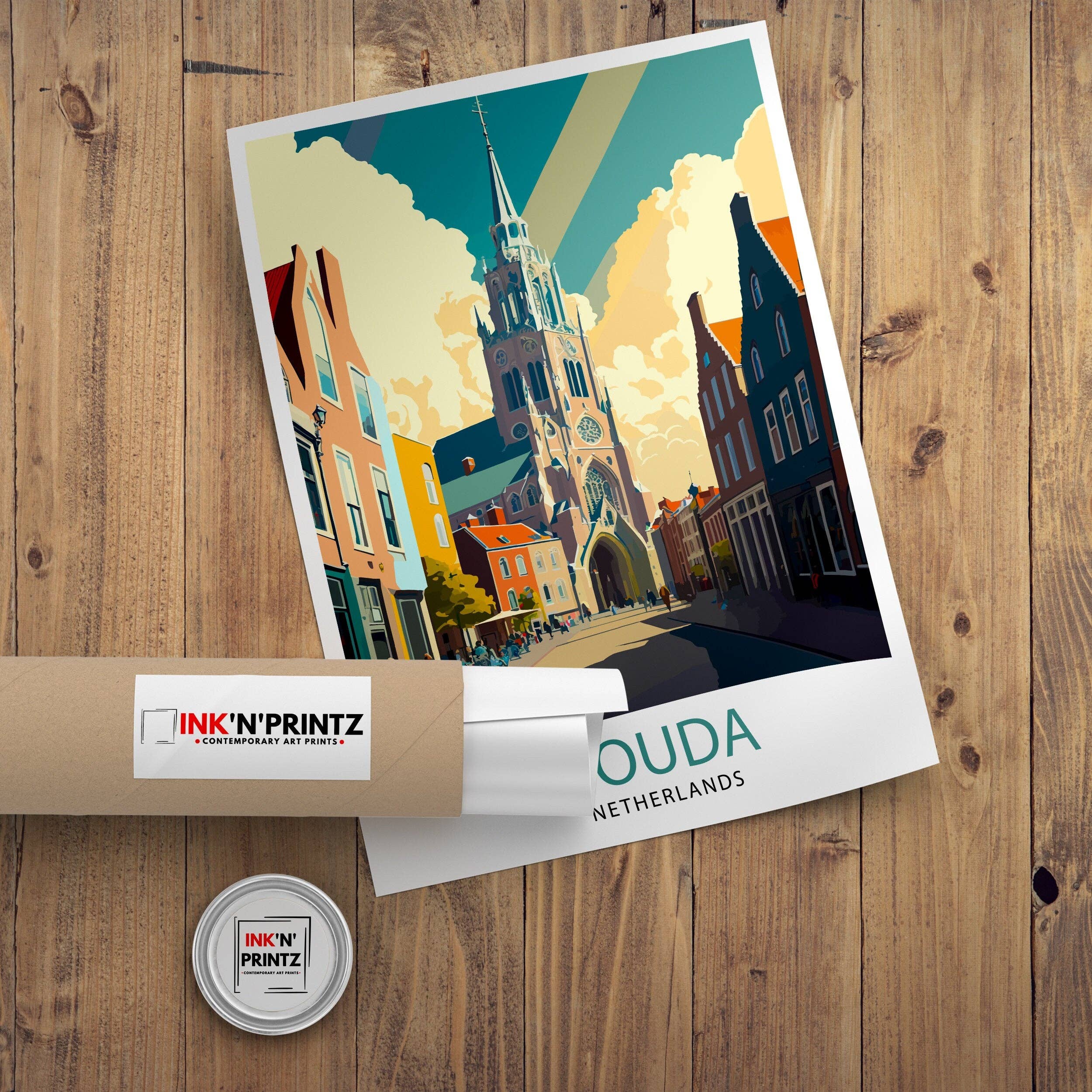 InkNPrintz – wholesale Art print – Gouda Netherlands Trave Poster Gouda Wall Art Gouda Home Decor Gouda Illustration Gouda Poster Gouda Gift Netherlands Travel Poster8