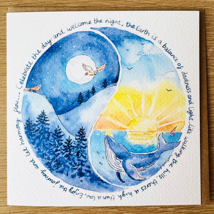 Perfect Balance Mindful Nature Art Card by Janine Drayson for wholesale by Janine Drayson
