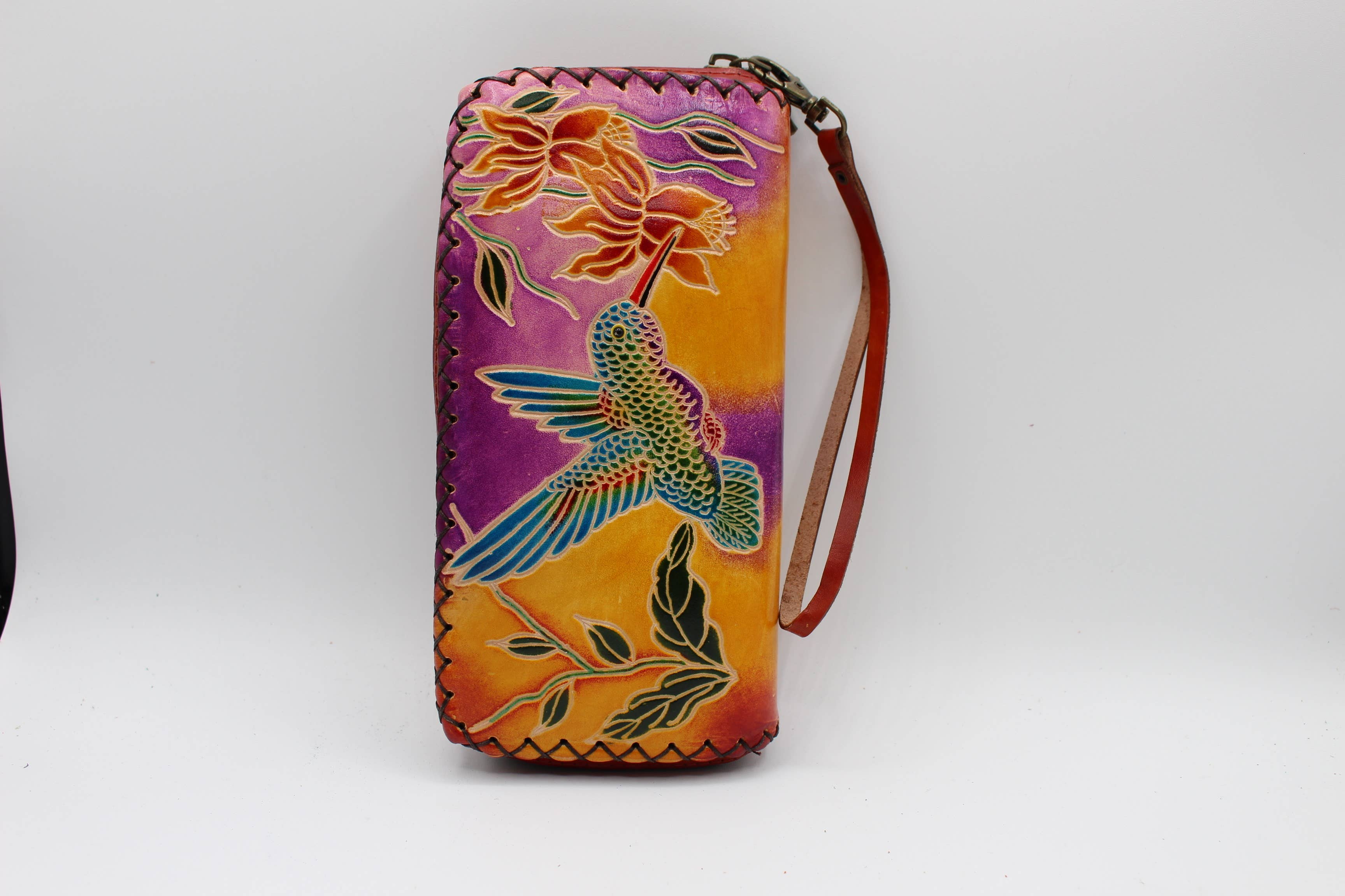 Sunflower Handmade leather inc - Wholesale Wallet - Women's - Handmade leather large wallet hummingbird3