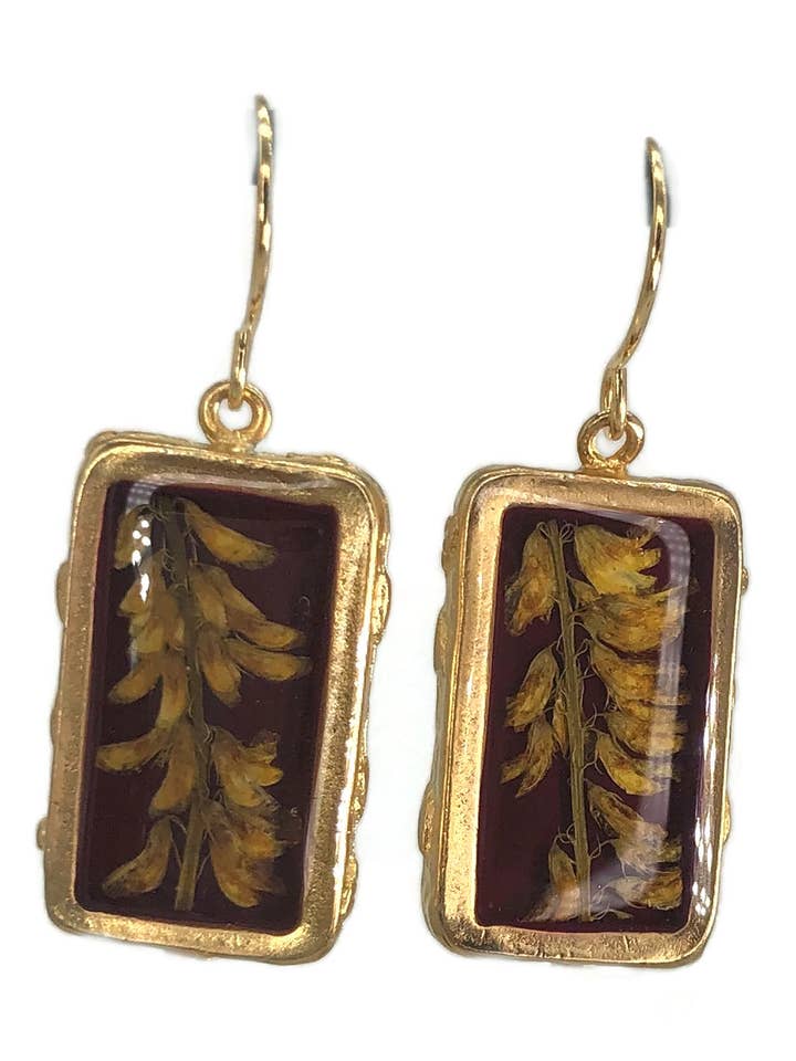 Trevo Em Brincos Pequenos Borgonha por atacado de Shari Dixon