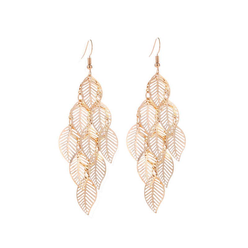 MoodGold - Wholesale Dangle Earrings - Fashion Simple Cutout Leaves Earrings5
