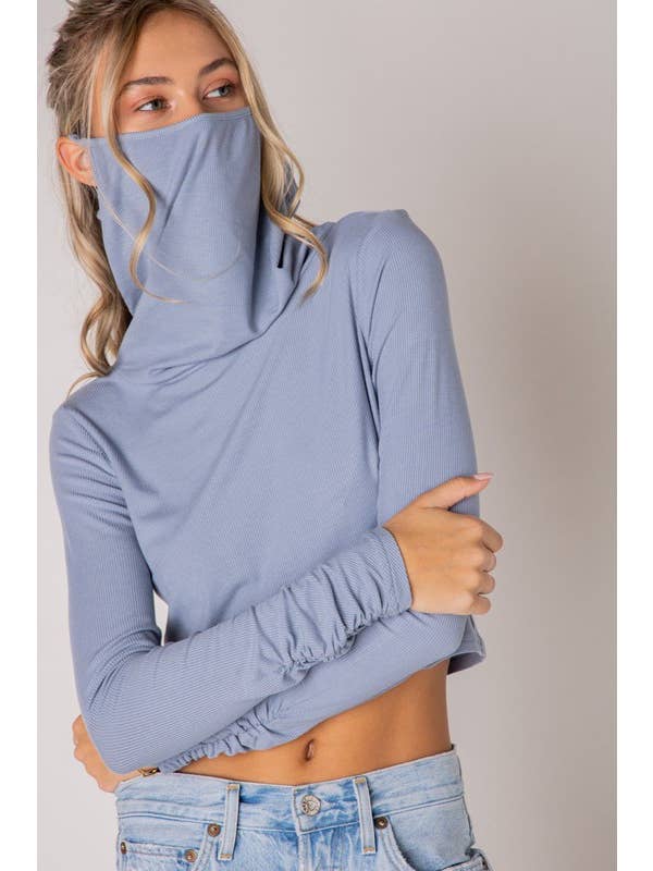 STYLE RACK - Wholesale Knit Top - Women's - Selena Face Mask Crop Top