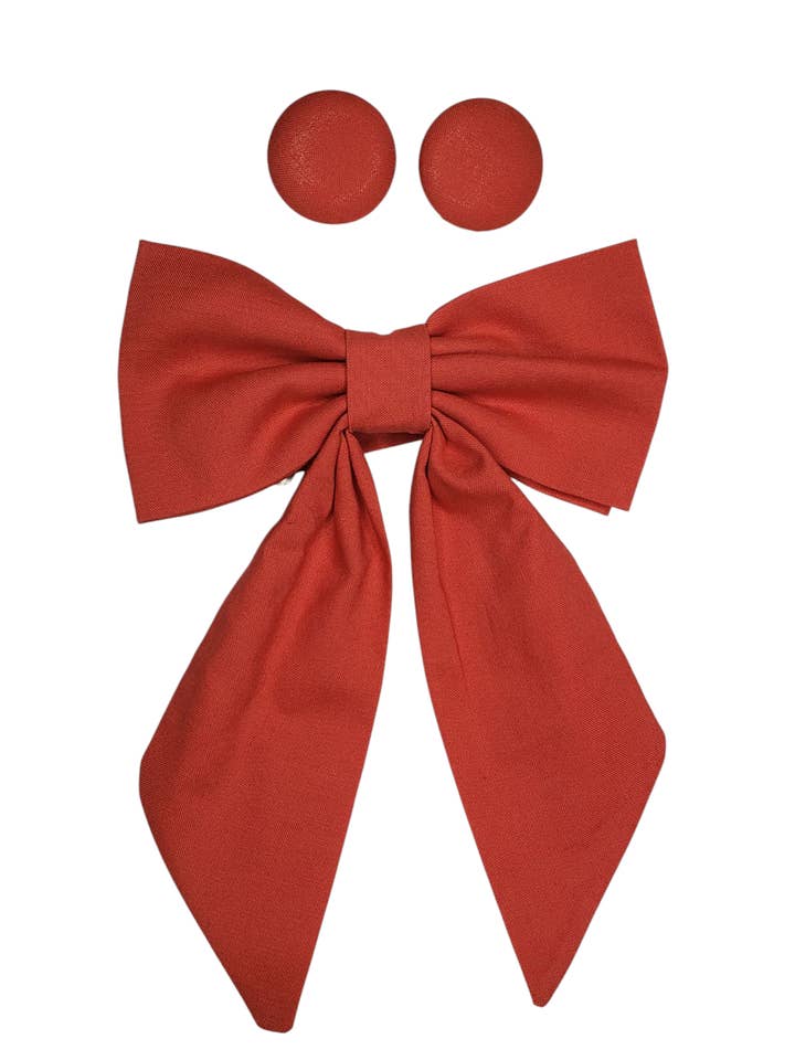 The "Blood Orange" Bowtie or Set for wholesale by Styled By Jasmine Boutique