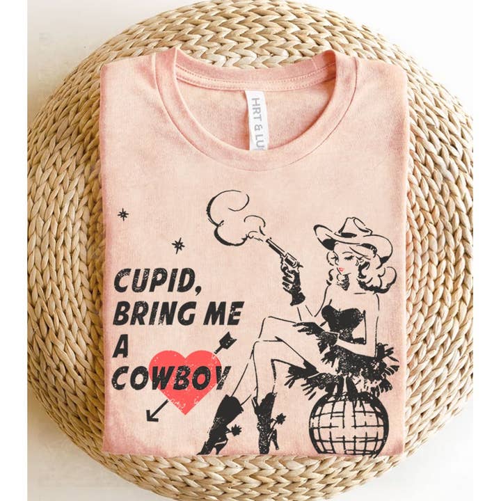 CUPID, TRAZ-ME UMA T-SHIRT GRÁFICA DE COWBOY MINERAL por atacado de HRTandLUV