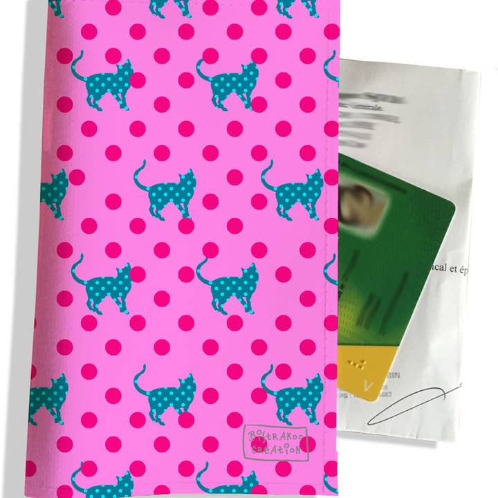 Porta prescritora Little cats e bolinhas rosa por atacado de BISTRAKOO