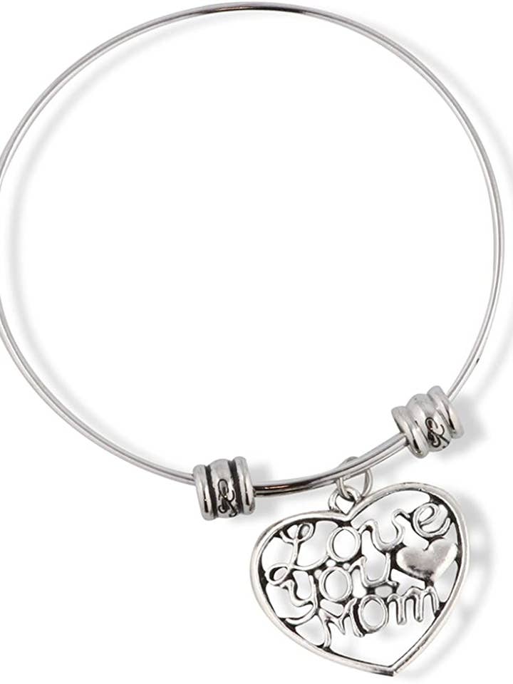 Esmeralda Park Jewelry Love You Mom in a Heart - Brazalete elegante para venta al por mayor de Dave The Bunny