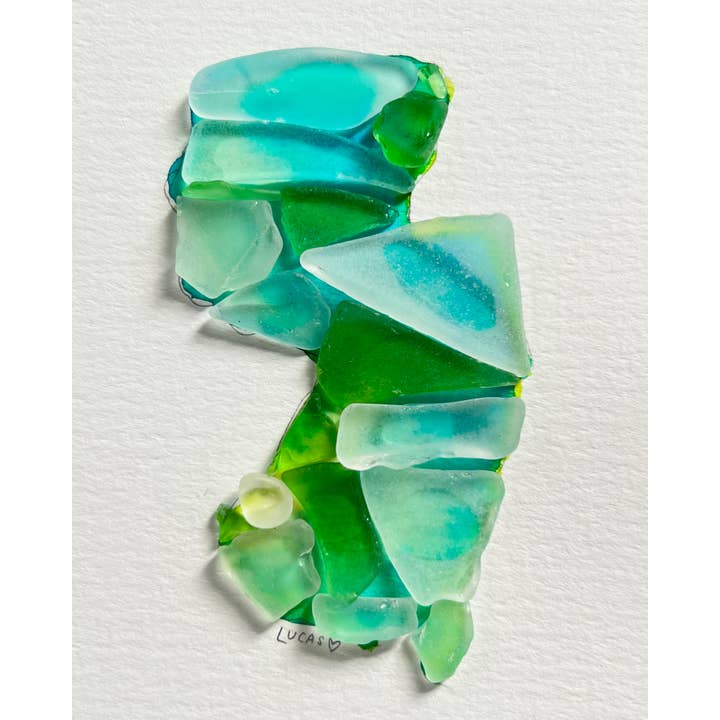 Sook & Hook - Wholesale Wall Decor - Kids & Baby - New Jersey State Sea Glass Silhouette