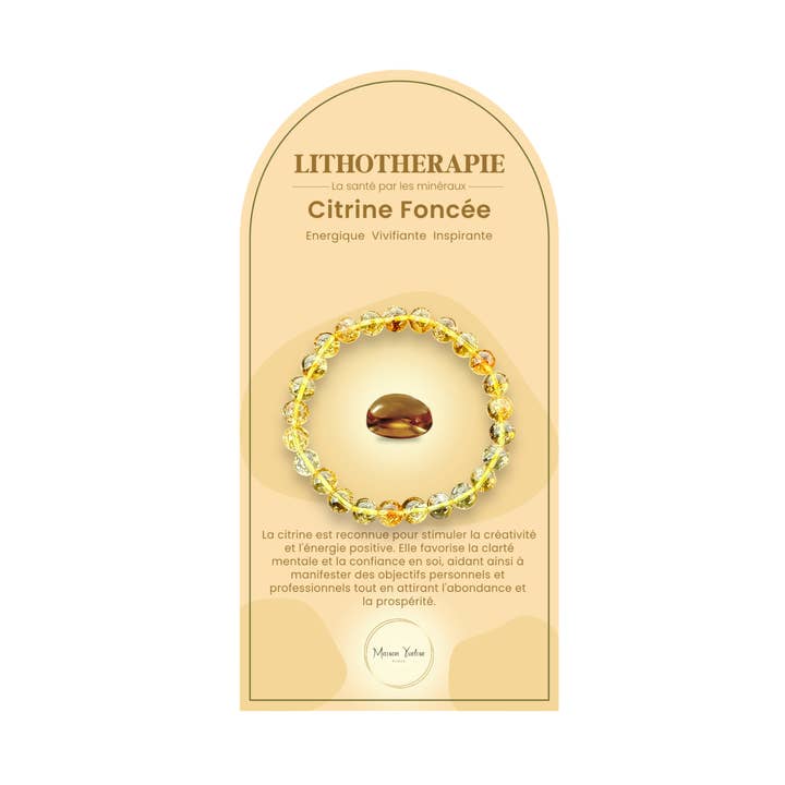 Armband van natuursteen in donkere citrien (geel) voor wholesale door Maison Yvelise