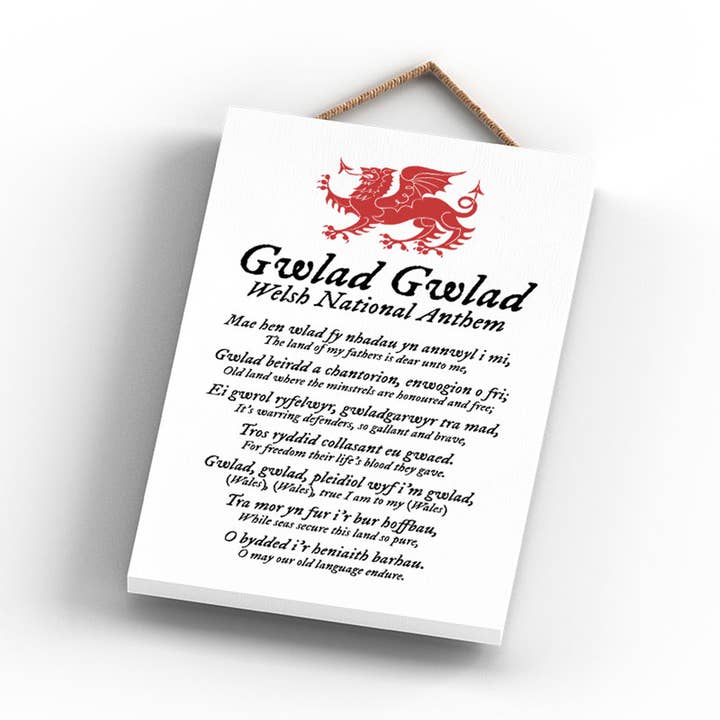 Vivid Squid Wholesale – Großhandel Schilder – P4599 - Walisische Nationalhymne, Walisischer Drache, dekoratives H