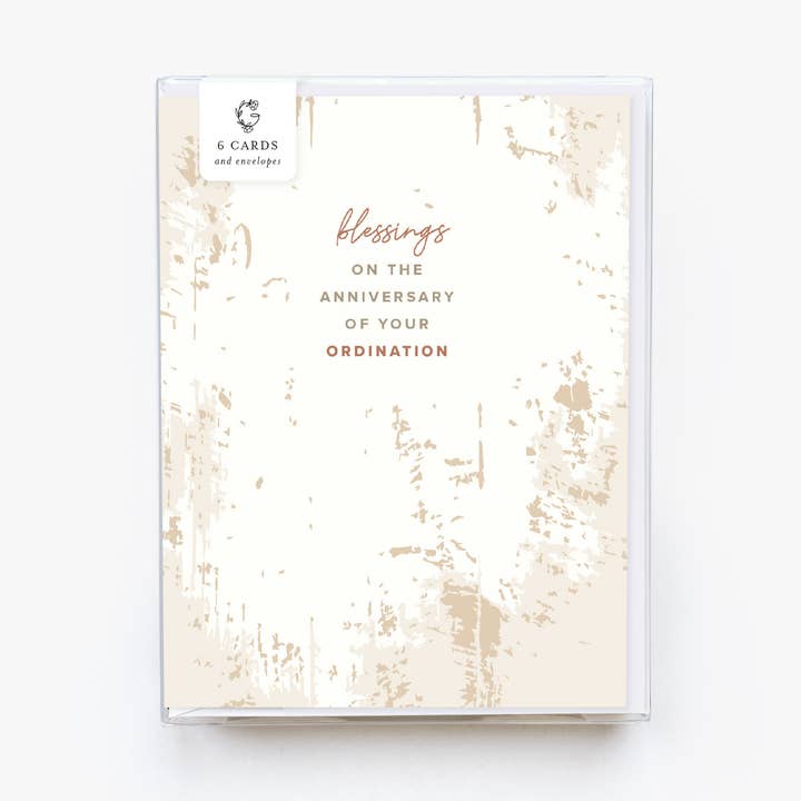 Biglietto per anniversario dell'ordinazione, confezione da 6 per la vendita all'ingrosso da parte di Gratia Design Co.