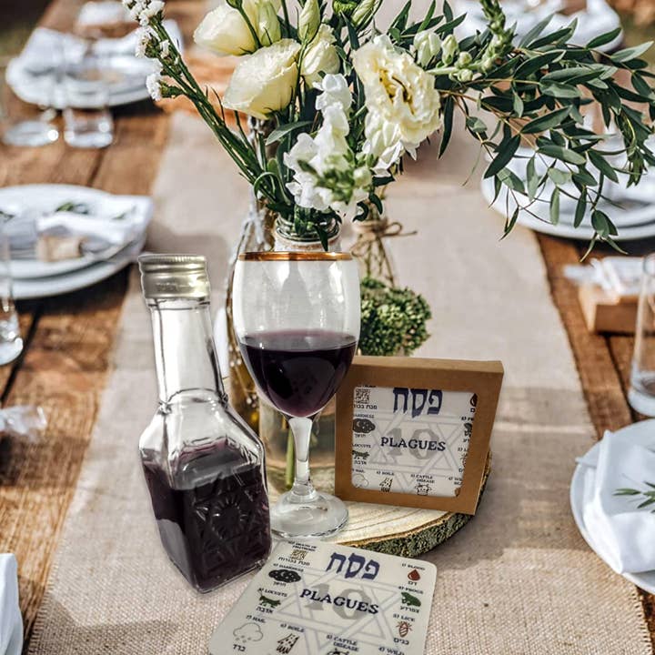 Eclectic Judaica - Wholesale Coasters - 10 Plague Passover Coasters3