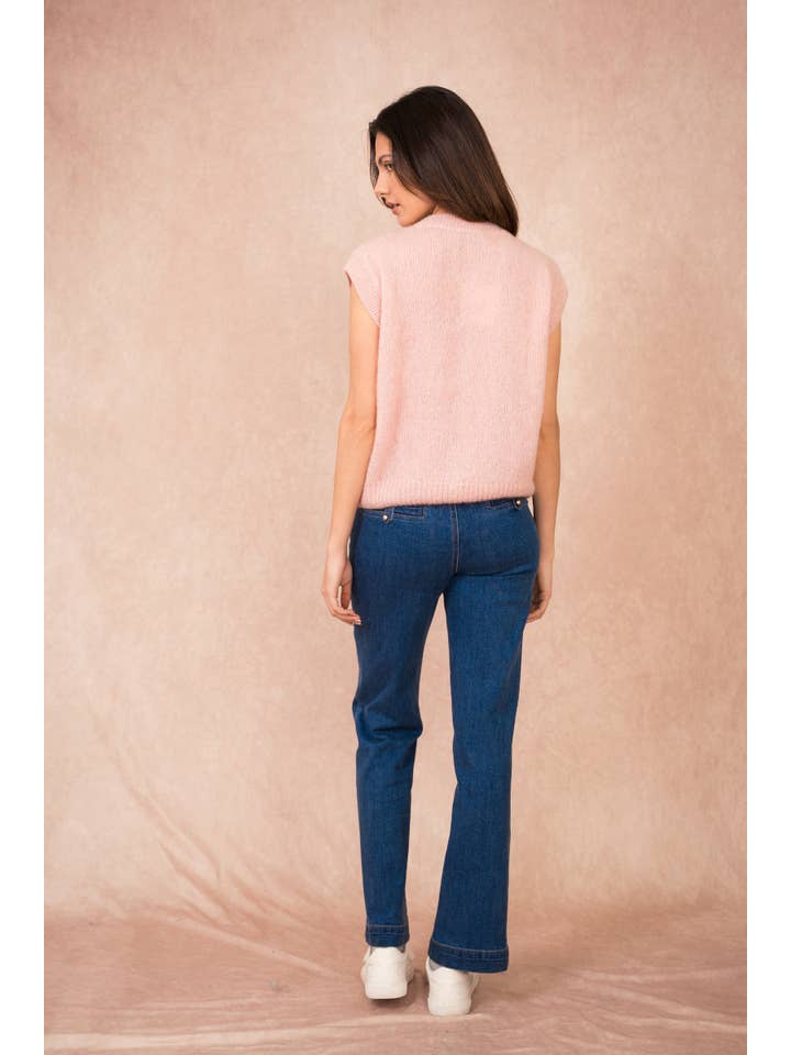 Calie Paris - Wholesale Knit Sweater - Women's - Sleeveless Zip-Up Knit Vest – Mohair Blend