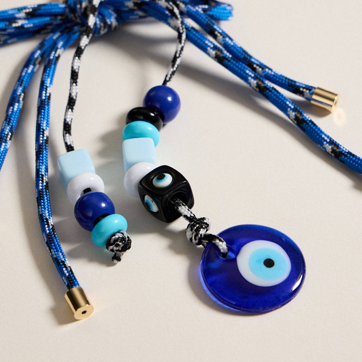 MT Blue Evil Eye Beaded Keychain Charm for wholesale on Faire2