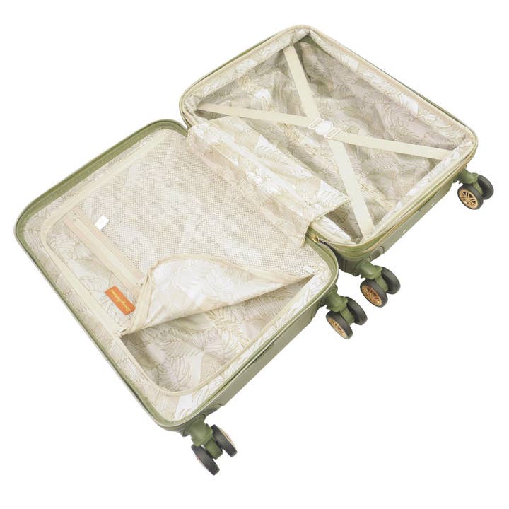 FUL Luggage (Concept One) - Wholesale Luggage - Tommy Bahama 3-Piece Green Hard-Sided Luggage Set stripes