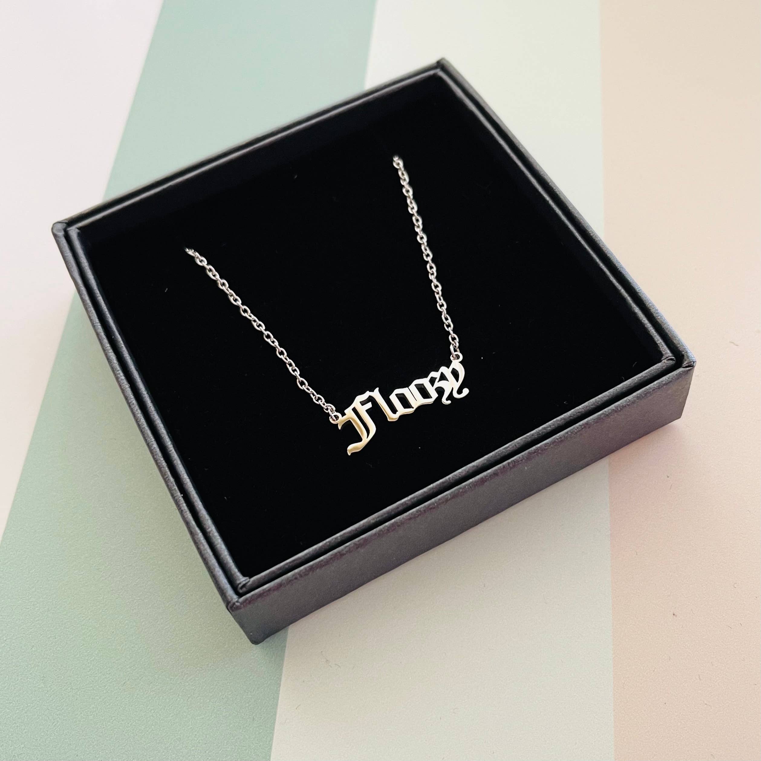 The Silver Spider - Wholesale Pendant/Charm Necklace - Floozy word Necklace stainless steel gold Sex positive4