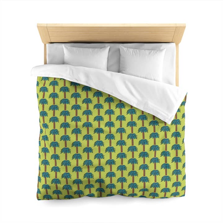 Tiki Palm Lime Duvet Cover for wholesale by B.Maraffi Art and Home