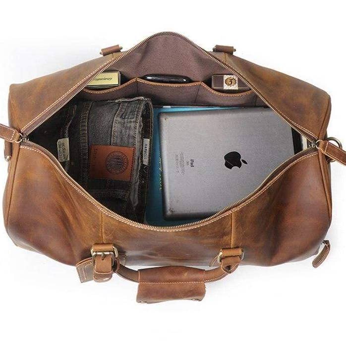 Steel Horse Leather - Wholesale Weekender Bag - Unisex - The Dagny Weekender | Large Leather Duffle Bag12