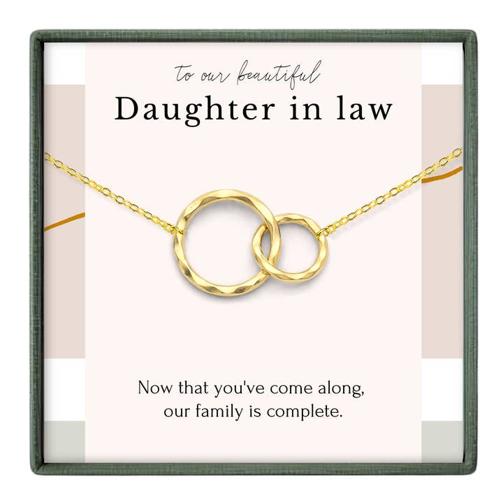 Daughter in Law Wedding Day Gift Gold Silver Pearl Necklace for wholesale by hope love shine