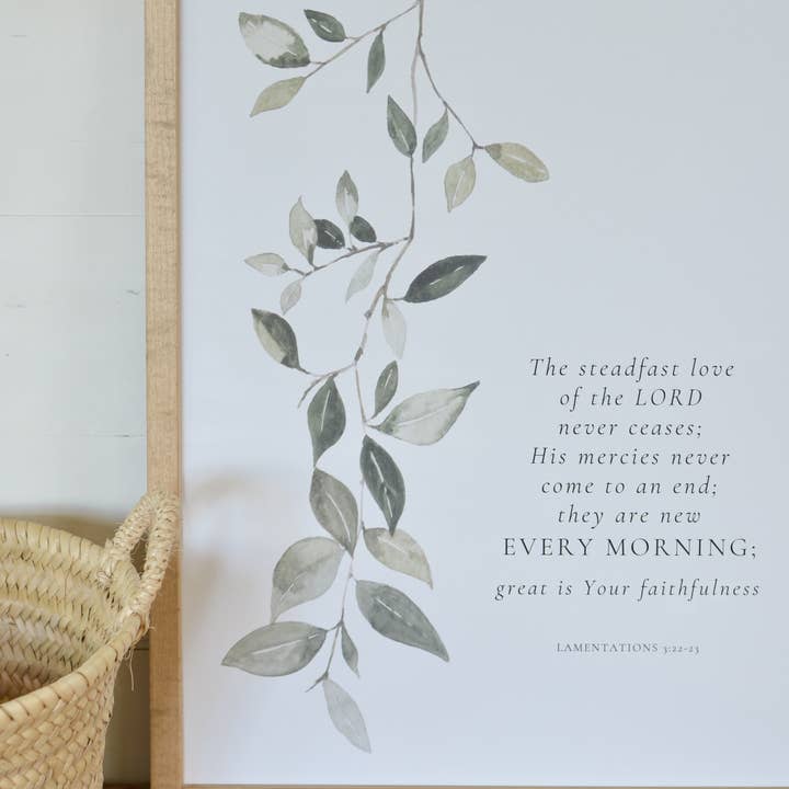 White Gables Home By Aimee Weaver Designs - Wholesale Art Print - The Steadfast Love Scripture Framed Art | Made in the USA
