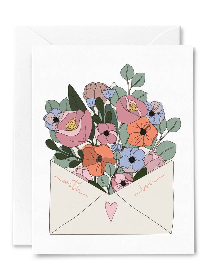 Avec carte d'amour pour la vente par Illustrating Amy