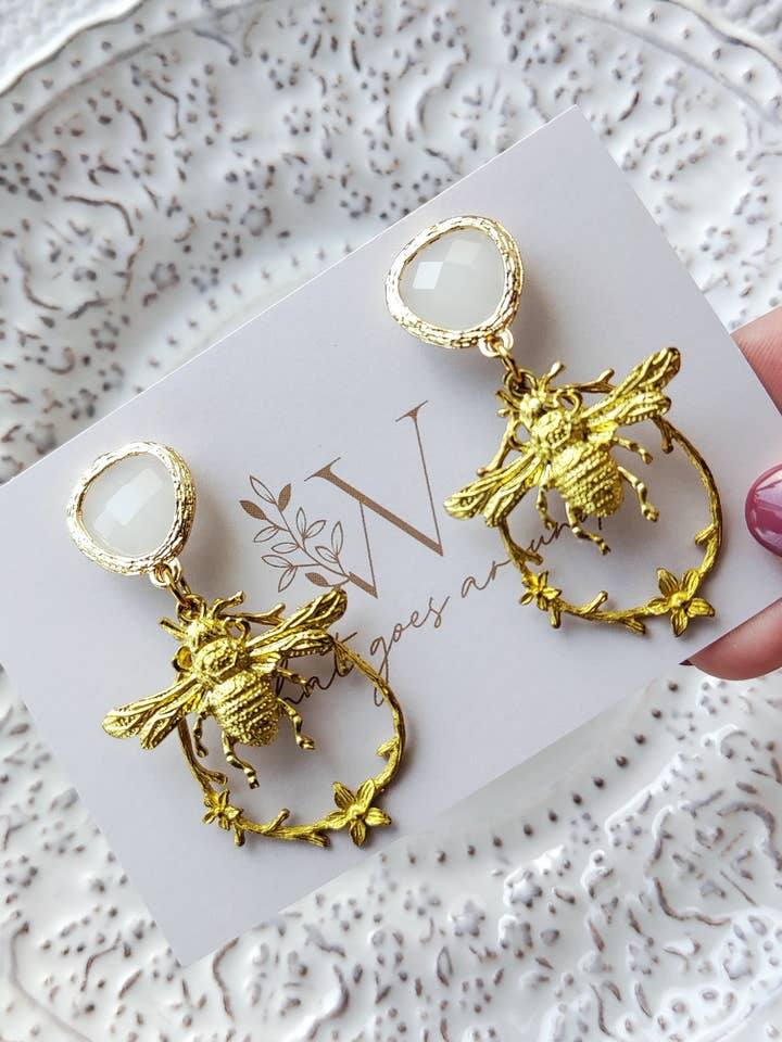 Bee Earrings for wholesale by What Goes Around