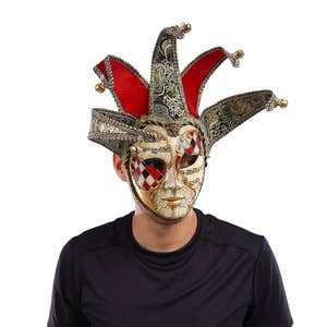 Patterned Full Face Masquerade Mask (12pcs)