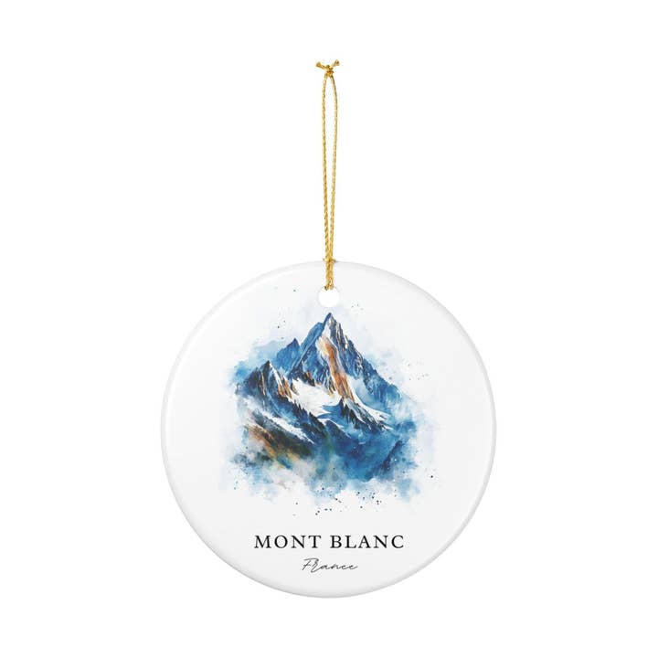 Premium Travel Art - Wholesale Ornament - Mont Blanc Ornament: Unique Mont Blanc Souvenir, Mont Blanc France Xmas Decor, and Authentic Mt Blanc France Gift2