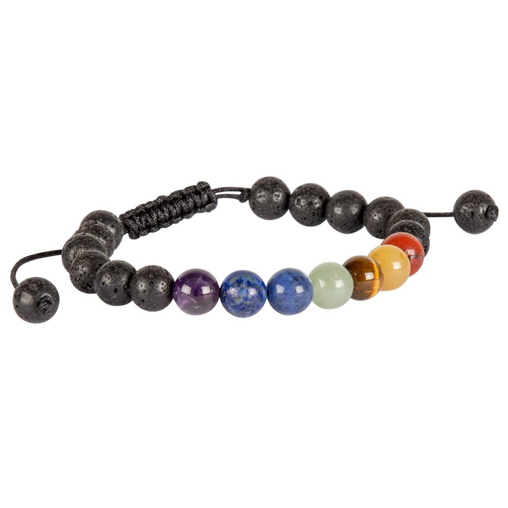 Benjamin International - Wholesale Beaded Bracelet - Adjustable Lava & Chakra Beaded Bracelet1