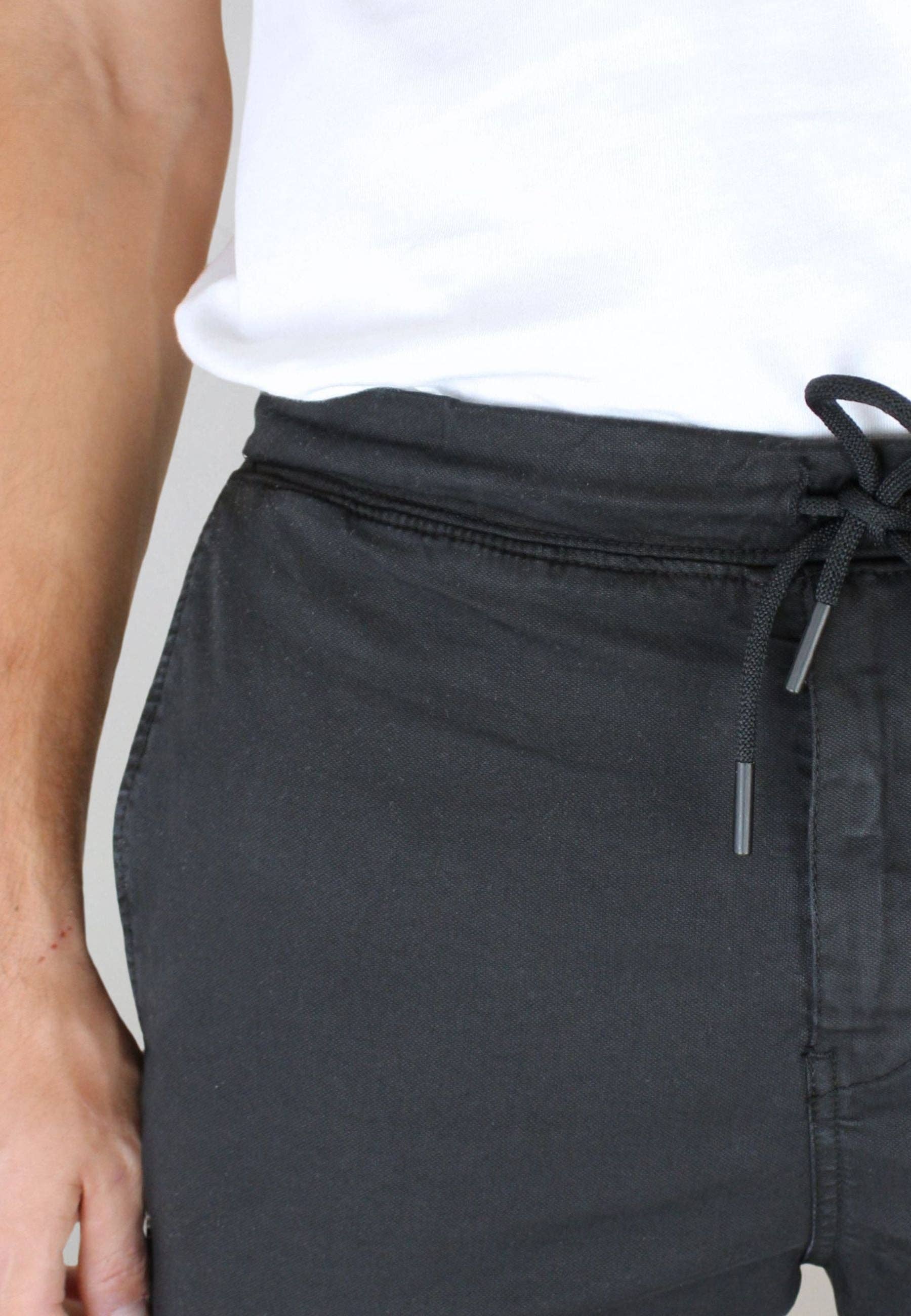 Patadegayo - Wholesale Shorts - Men's - Men's black chino pants with elastic waistband