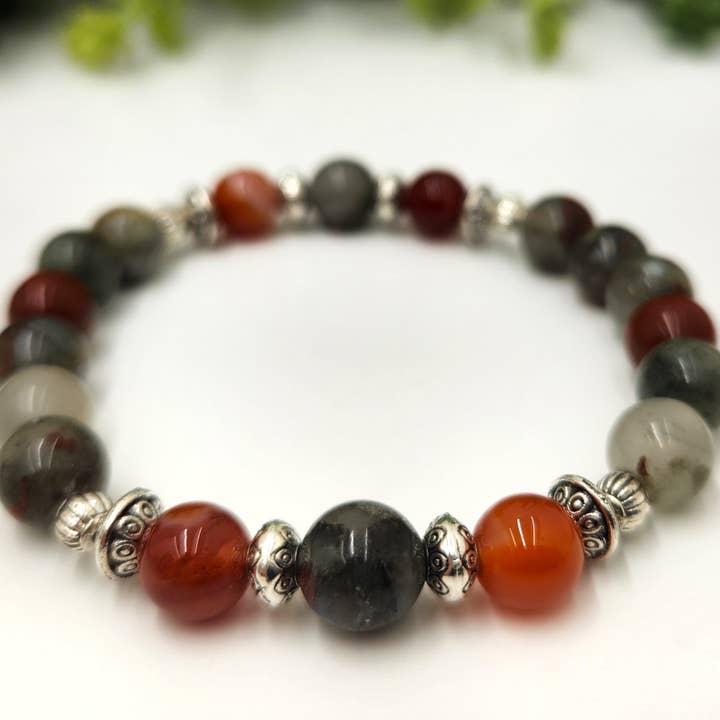 Meraki Gemstones - Vendita all'ingrosso Bracciale con perline - SALUTE/BENESSERE - Bracciale in Eliotropio/Carnelian a Fasce 8mm4