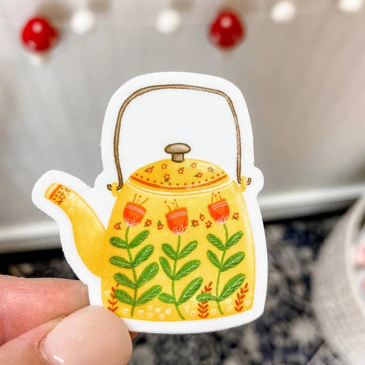 Forest & Fauna Paper Co. - Wholesale Sticker - Yellow Teapot Sticker
