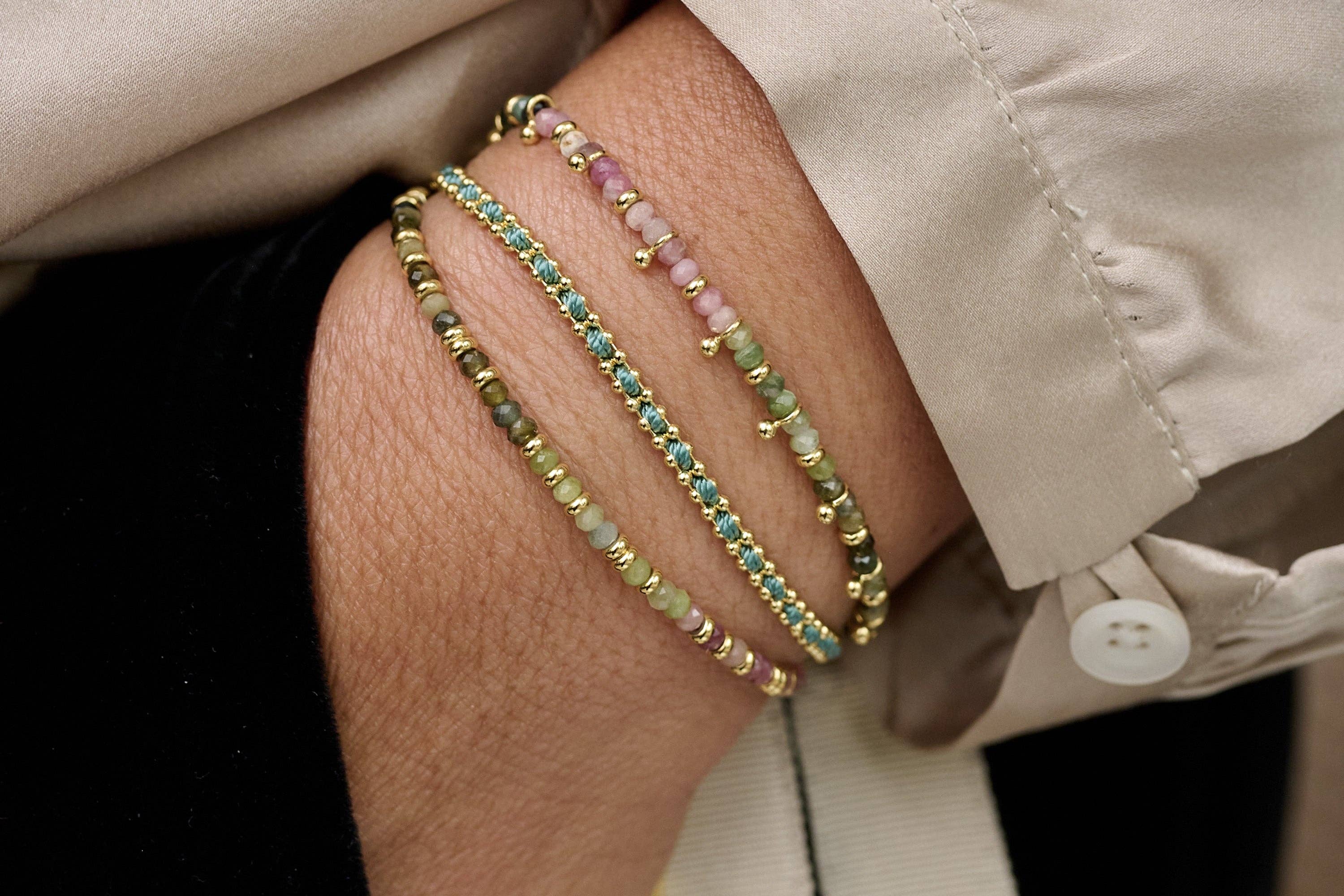 Boho Betty - Wholesale Beaded Bracelet - Mystical Tourmaline Gold Gemstone Bracelet1