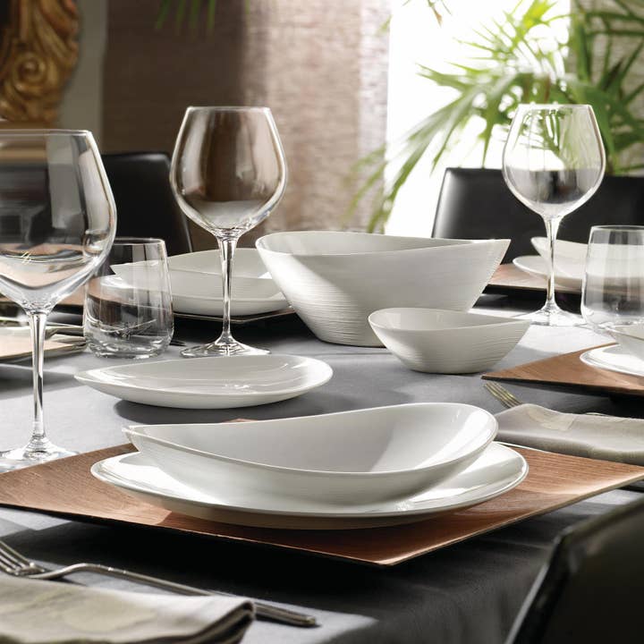 Rinkit Ltd - Wholesale Kom - Witte Prometeo ovale glazen salade schaal 25 cm - Bormioli Rocc2