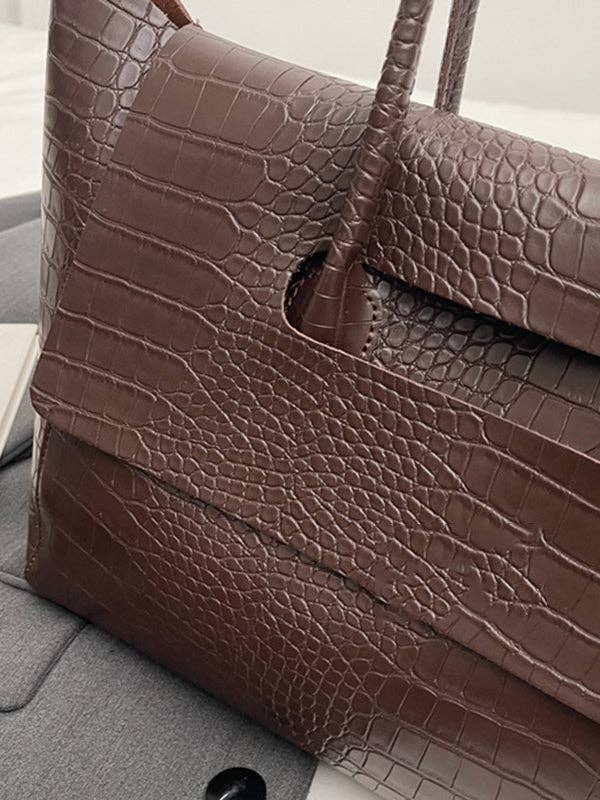 Sheer Trend - Wholesale Draagtas - Dames - Effen kleur handtassen met gesplitste naden en draagtas1