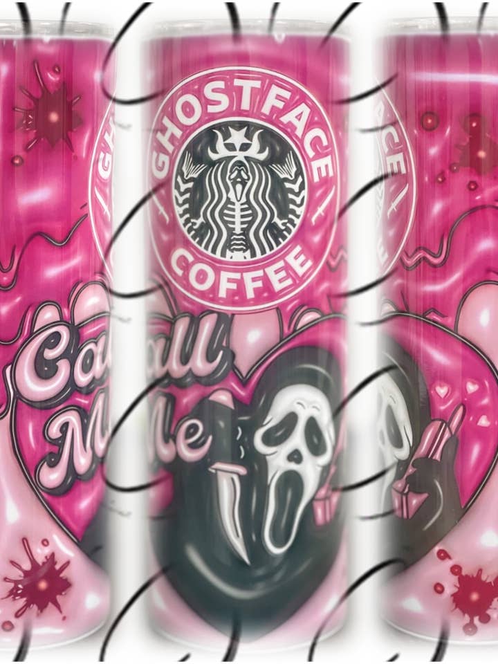 Ghostface Coffee Inflated 20oz Skinny Tumbler for wholesale by CMD Wholesale