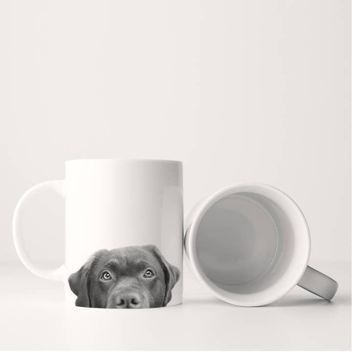 Peeking Lab 4 (Brown) Mug for wholesale by Perkie Prints