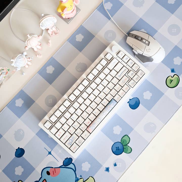 Blueberry Picnic Frog Deskmat for wholesale by Zellie's Koi Pond