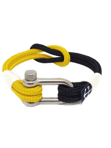 Bracelet nautique jaune et noir pour la vente par Bran Marion