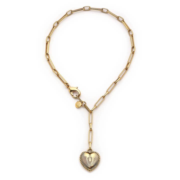 Amour vergoldete Herzanhänger-Kettenhalskette für den Großhandel von Mon Reve