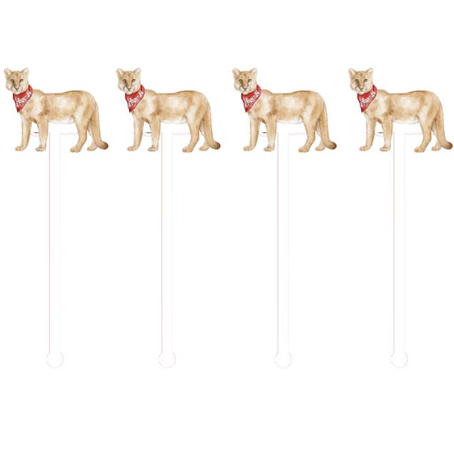 PRE ORDER (Ships 8/31) Red & White Cougar Swizzle Sticks for wholesale by Front Porch Elegance