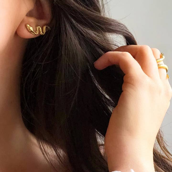 HELLES - Wholesale Stud/Post Earrings - BABY SNAKE FLEAS3