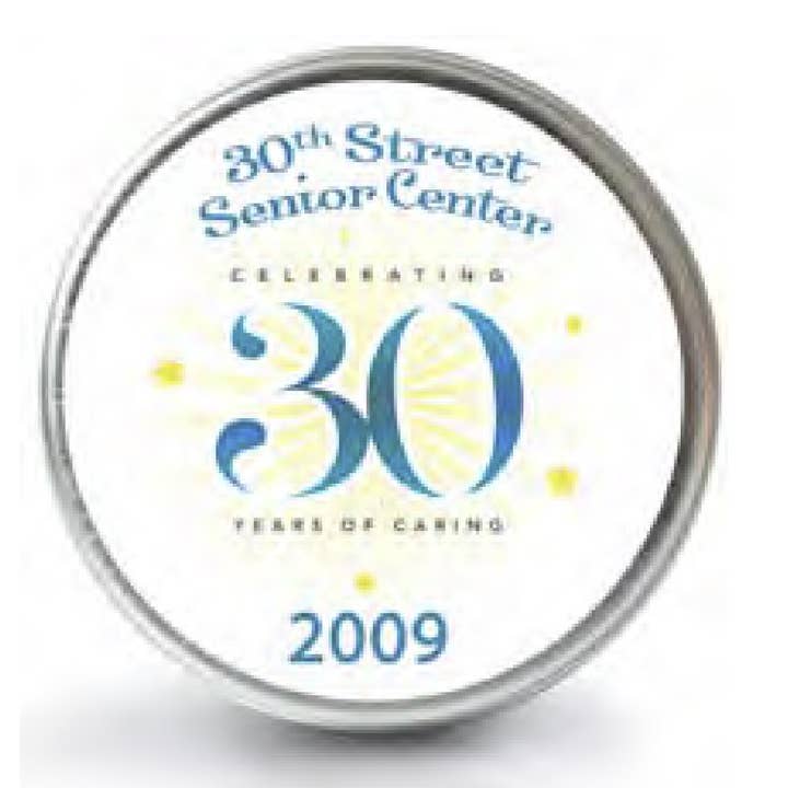 Custom-labeled 1oz Chocolate-filled Tin (480 Tins @ $3.75) for wholesale by The San Francisco Chocolate Factory