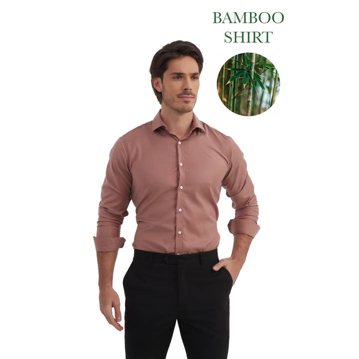 Hemd aus Bambus - Terracotta für den Großhandel von Yves Enzo