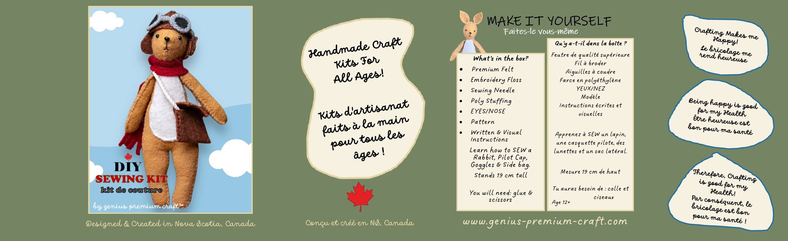 Genius Premium Craft - Wholesale Knutselnaai-set - Vilt Konijn Naaien & Vilten Kit – Pilotenhoed Uitvoering10